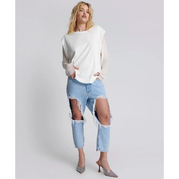 ONE TEASPOON Kingpins Medium Distressed Tapered Drop Crotch Jeans, Size XXS - Picture 1 of 16